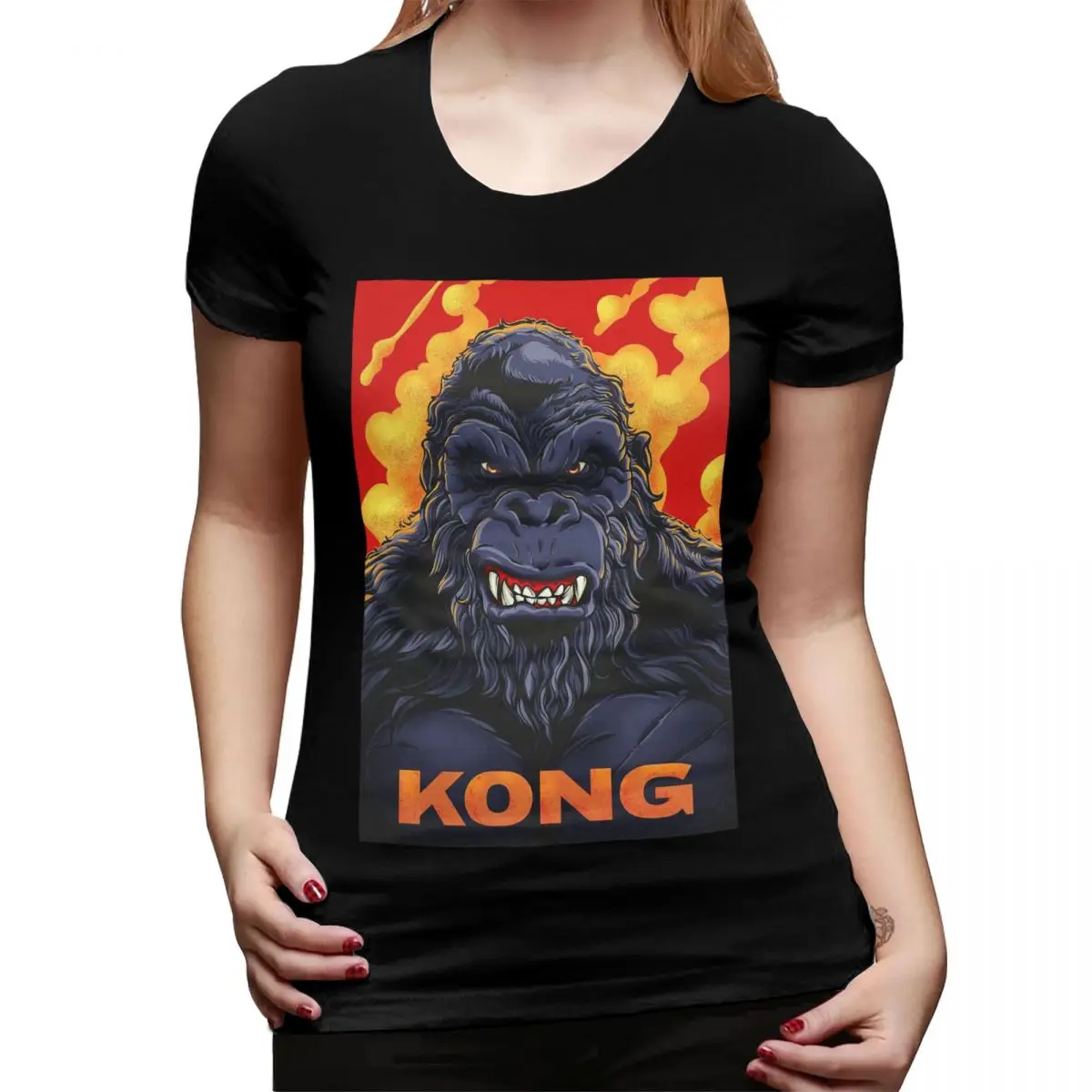 

Футболка King Kong для женщин, уличная одежда с круглым вырезом, женские футболки с короткими рукавами, летняя одежда, топы