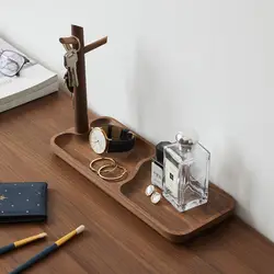 Multi-purpose Mug Rack Key Holder Beech/Walnut Wooden Branch Desk Organizer Storage Tray Storage Rack Jewelry Display Stand