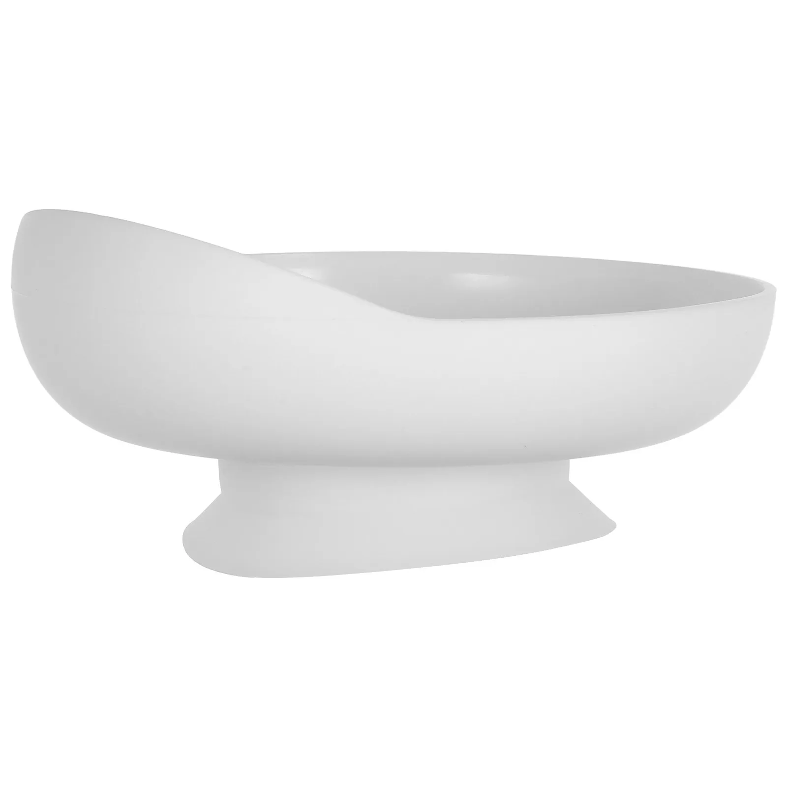 Adaptive Spill Proof Suction Cup Base Elderly Self Feeding Dinnerware Disability Aid White Spill Proof Scoop Bowl