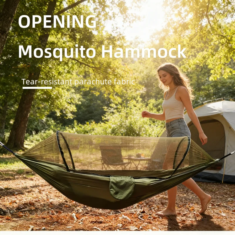 

Портативный уличный гамак для кемпинга, уличная мебель с москитной сеткой, кровать, палатка для сна, гамак, походный гамак, кемпинговая сетка