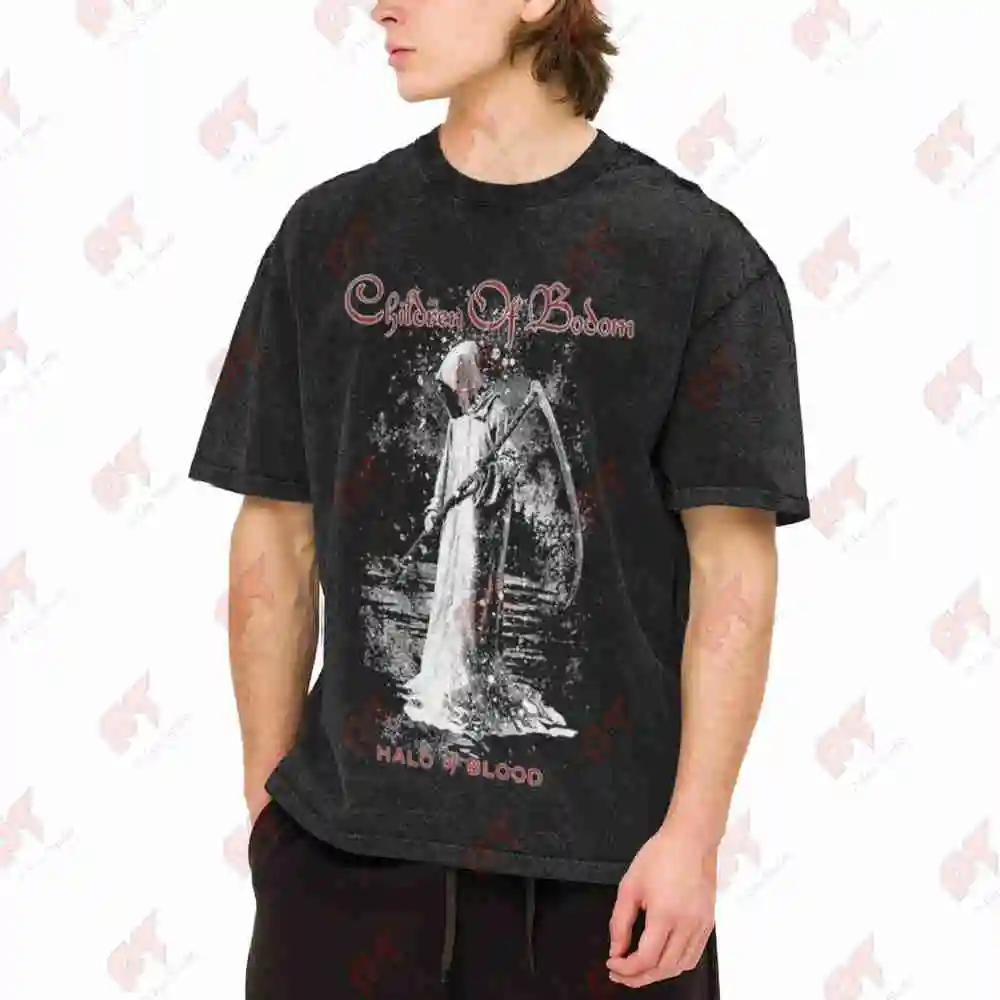 Children Of Bodom Follow The Reaper Death Metal Vintage Washed Tee Pure Cotton T-Shirt