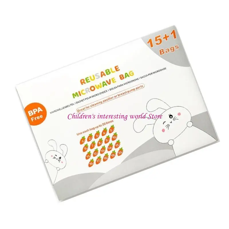 Reusable Microwave Steam Bag Pouches for Cleaning Breast Accessories 425F