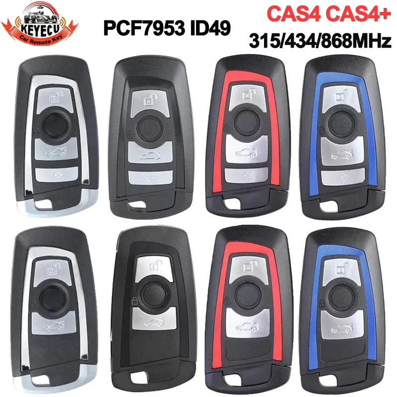 KEYECU PCF7953 315MHz 434MHz 868MHz For BMW 3 5 7 Series 2009-2016 CAS4 F System Keyless Go Key Smart Remote Fob KR55WK49863