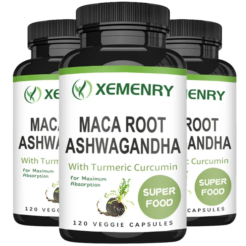 

Men's Supplement - Maca Root + Ashwagandha with Turmeric Curcumin | Relieve Stress, Muscle Mass, Endurance and Vitality