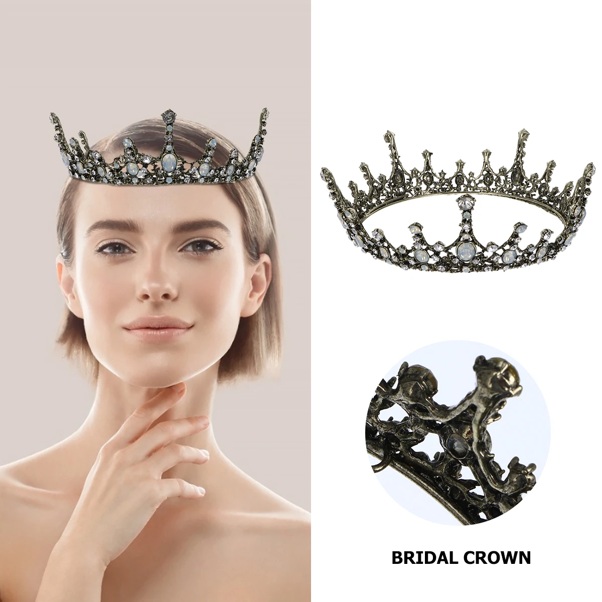

Rhinestones Bridal Hair Accessories Crown Bridesmaid Fashion Headwear Headdress