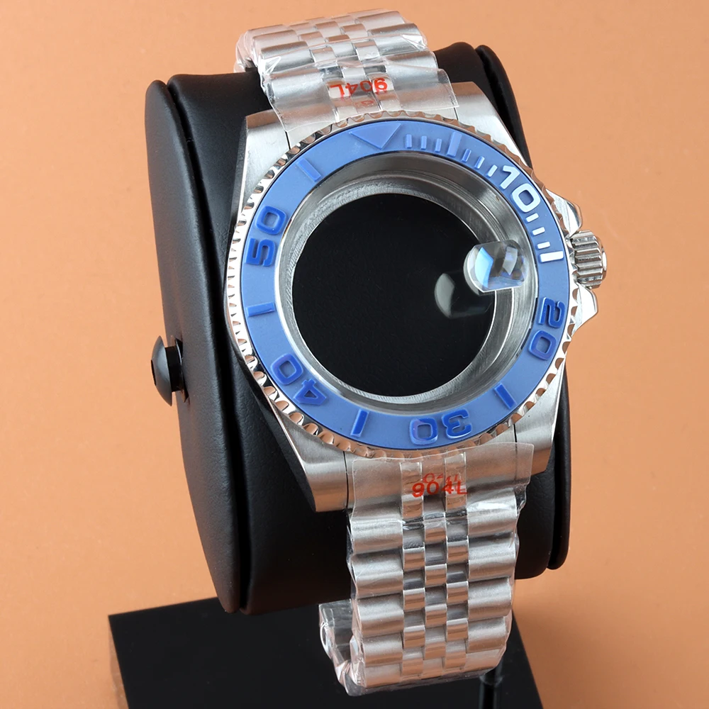 

Sapphire Glass 40mm Watch Case Jubilee Bracelet 316L Stainless Steel Fit yacht-master Seiko NH35 H36 NH38 Movement 28.5mm Dial