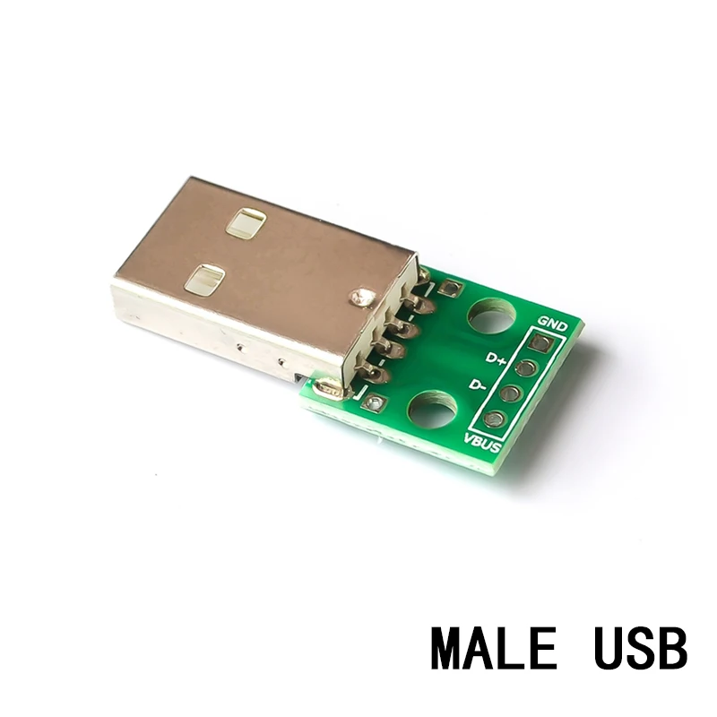 5pcs Micro Mini USB USB A Male USB 2.0 3.0 A Female USB B Connector Interface to 2.54mm DIP PCB Converter Adapter Breakout Board