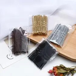 50 Pcs/Bag Simple U Shaped Barrettes Bridal Hair Pins Hairstyle Tools Waved Hair Clips Metal