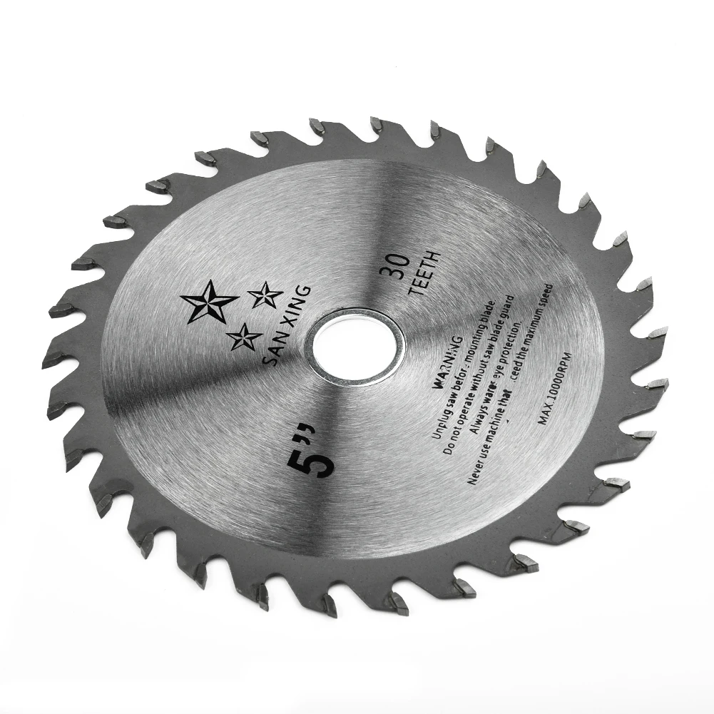 

1 Pcs 5 Inch Saw Blade 125mm/5" TCT Circular Carbide Metal Tipped 30T Cutting Grinder Disc 12000 RPM For Solid Wood Board Cut