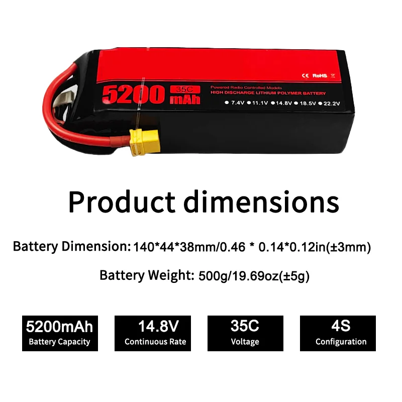 5200Mah 4S 14.8V 35…