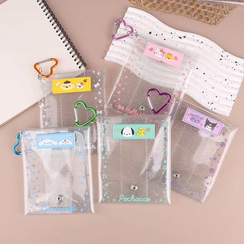 Japanese Sanrio PVC Pacha Dog Cinnamoroll My Melody Pendant Note Card ID Photo Doll Bag Storage Key Chain