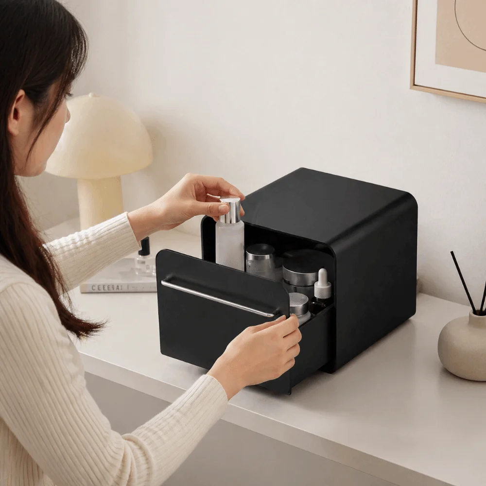 Closed Design Dust-proof Cosmetic Storage Box Multi-layer Structure Drawer Design Drawer Type Desktop Organizer Premium Texture