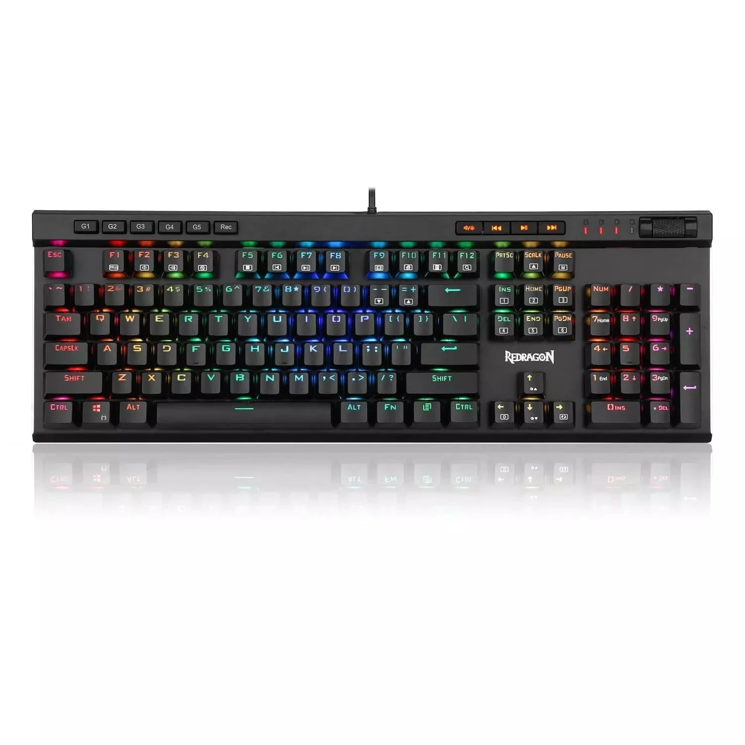 Hot Sell Redragon K580 Full Key Wired Keyboard RGB Backlight Mechanical Gaming Keyboard For PC Gamer