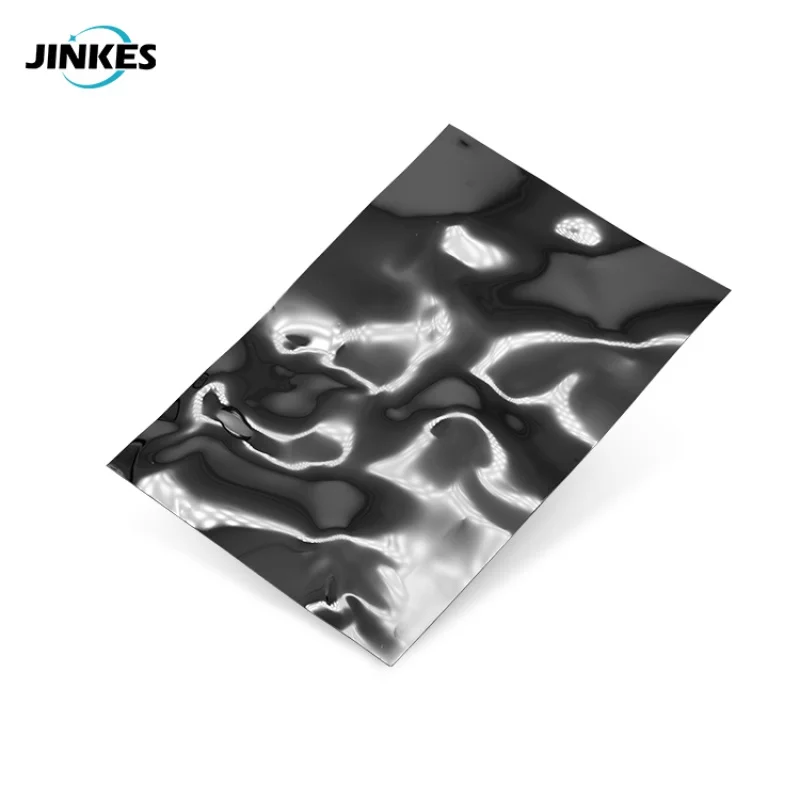 

Custom. Hotel wall ceiling decor stainless steel decorative sheet 304 embossing mirror sheets water ripple plate