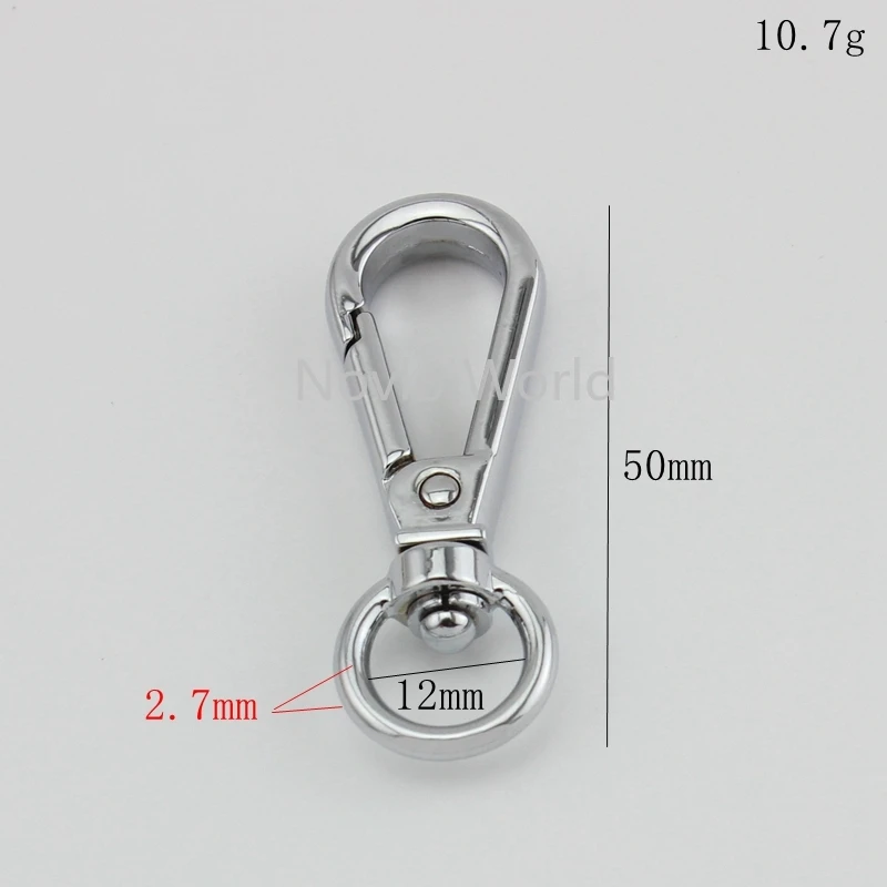 

20-100pcs 6 colors 50*12mm 1/2" chrome metal buckle dog collar buckle chain clasp lobster swivel snap hook