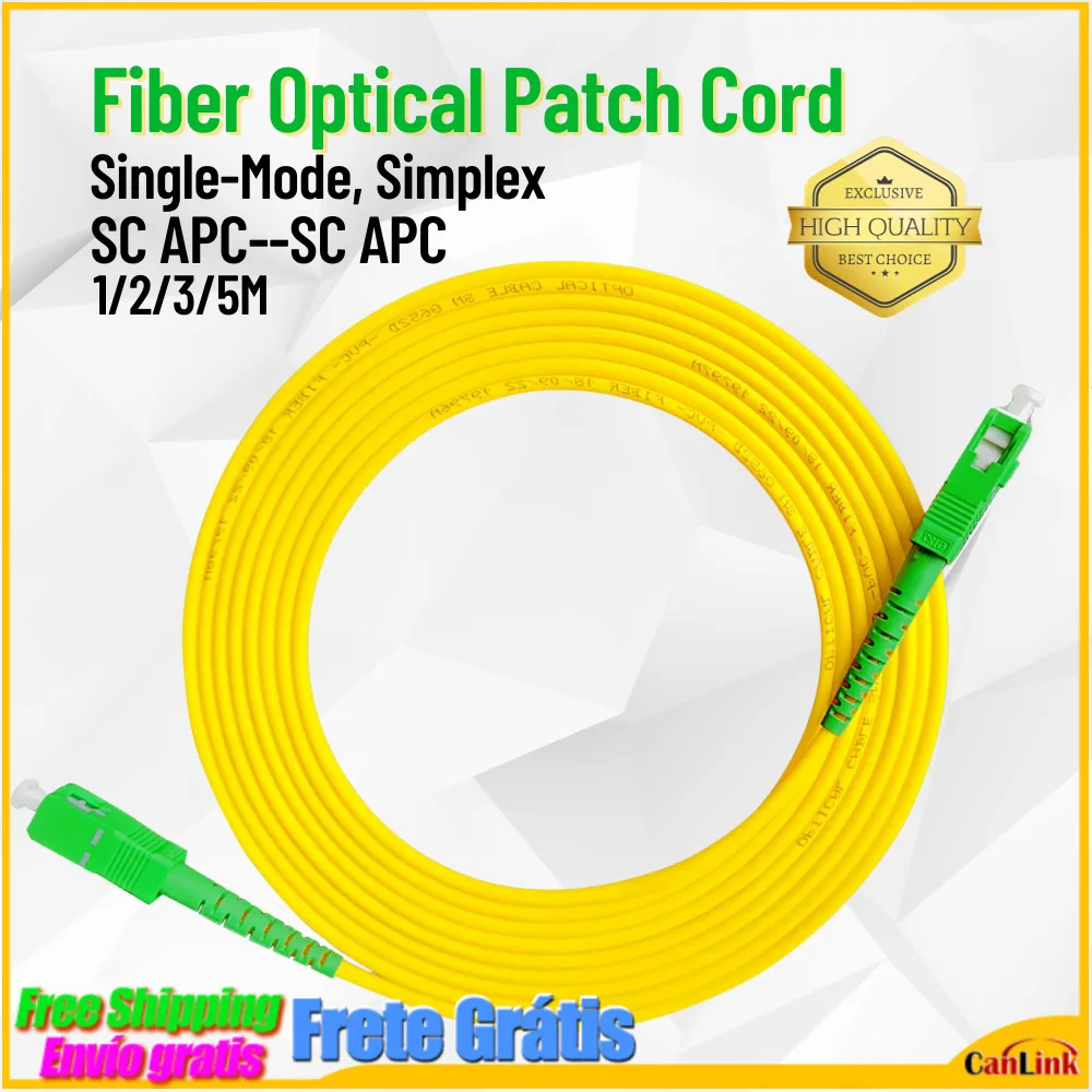 SC/APC 광섬유 패치 코드, 점퍼 단일 모드 SimplexSC APC SM Simplex 3.0mm FTTH, 1 m, 2 m, 3 m, 5m, 로트당 10 개 