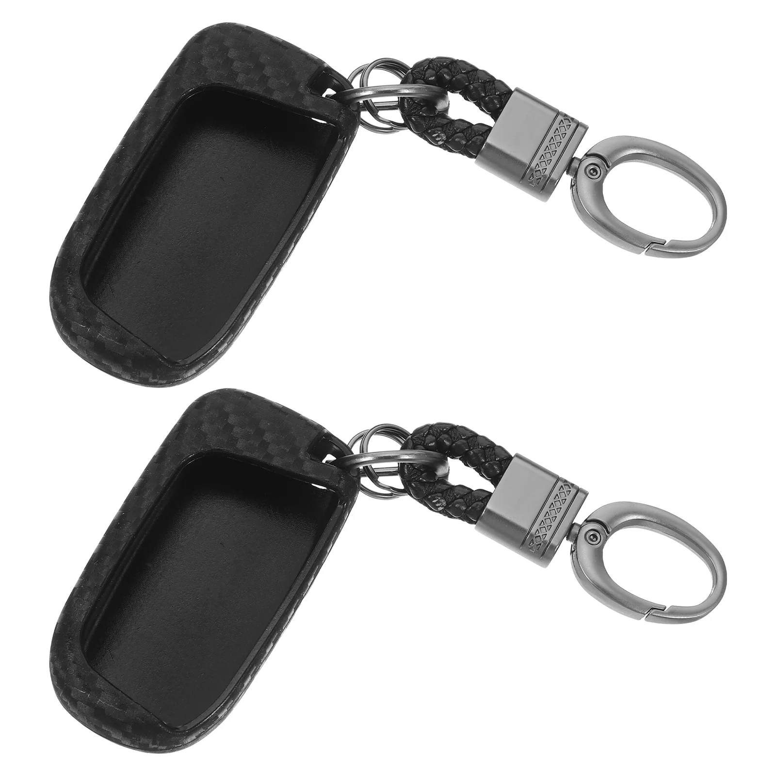 

2Pcs Car Key Cover Case Silicone Key Fob Sleeve Snug Fit Shock Absorption Durable Protective Stylish Carbon Fiber Texture