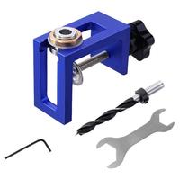 Pocket Hole Jig Drill Puncher Locator Dowel Drilling Template Set Adjustable Drill Puncher Locator For Cabinet Door Carpentry