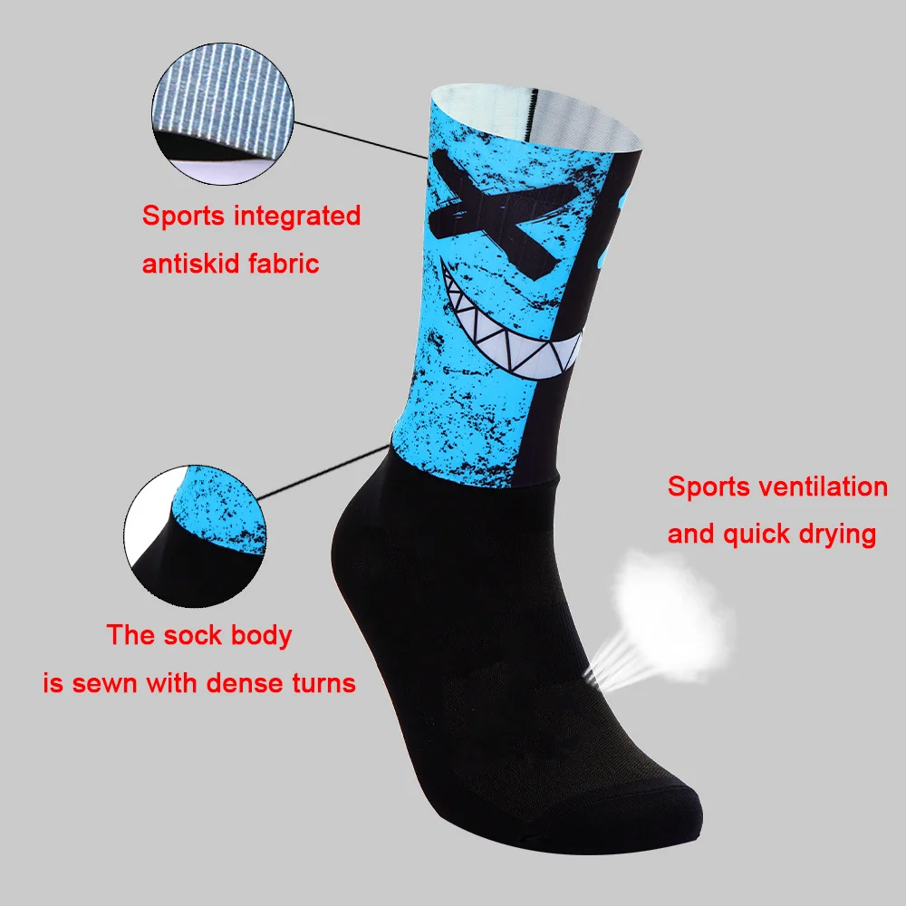 Demon Cycling Socks Elastic Fit Professional Cycling Comperssion Sports Socks Healthy Comfortable Improve Muscle Strength