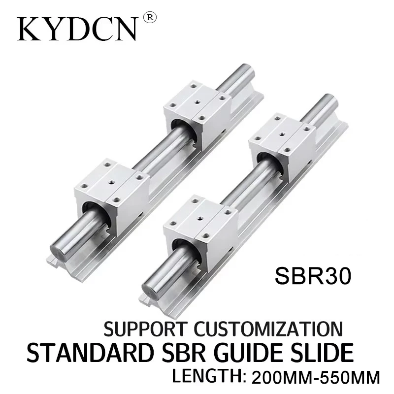 SBR Linear Rail 2pcs SBR30  Linear Rail  Length 200-550MM Guide Rail + 4pcs SBR30UU  Slide Block For Cnc