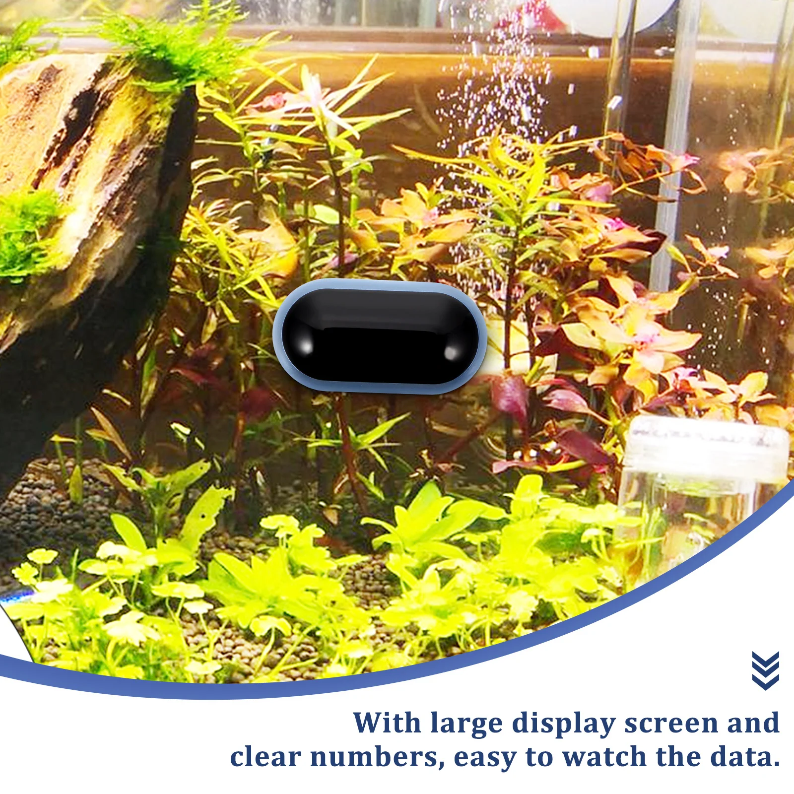 

Digital Aquarium Thermometer Water Temperature Gauge Fish Tank Supply Large Display Durable Metal Stick On Surface Reusable Glue