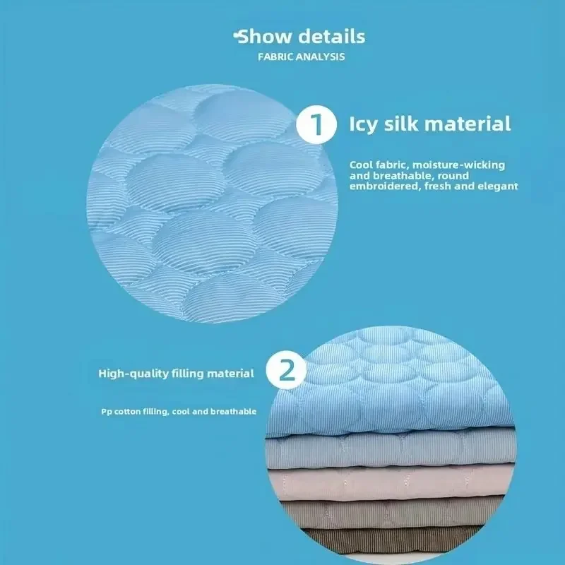 Pet Summer Ice Silk Cooling Pad, Large Medium Small Dogs Cats, Breathable Non-Slip Bite-Resistant Easy Wash, Universal Pet Mat view 6