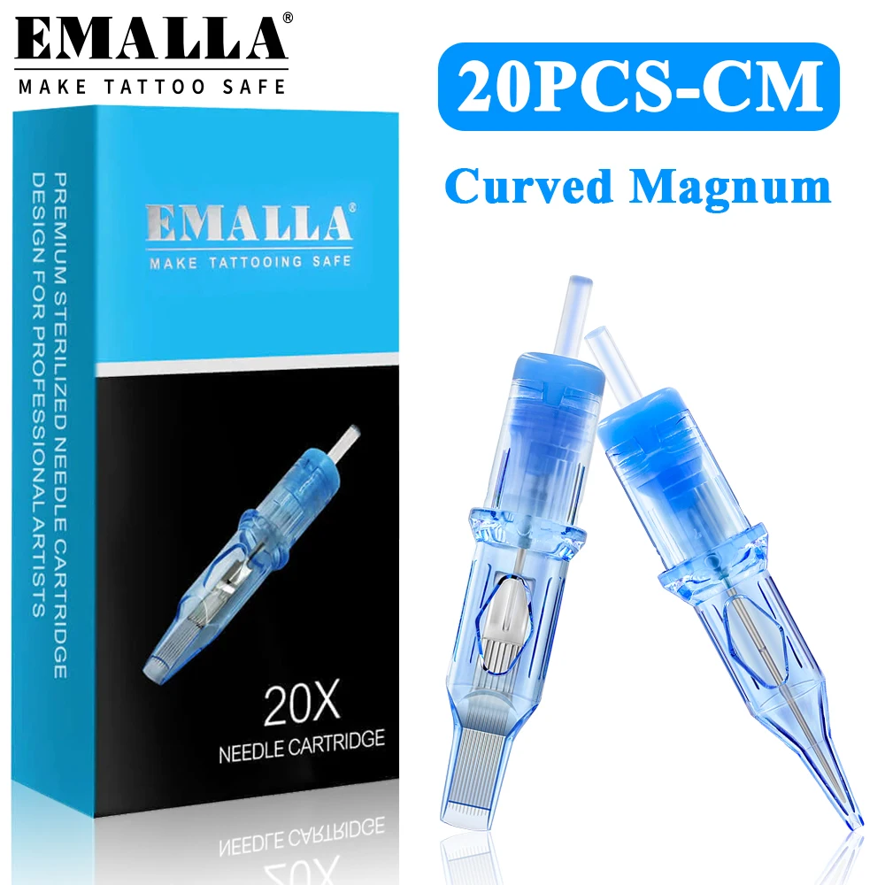 

20pcs EMALLA ELIOT Tattoo Cartridge Needles Disposable Sterilize Tattoo Needles CM Curved Magnum for Cartridge Tattoo Machine