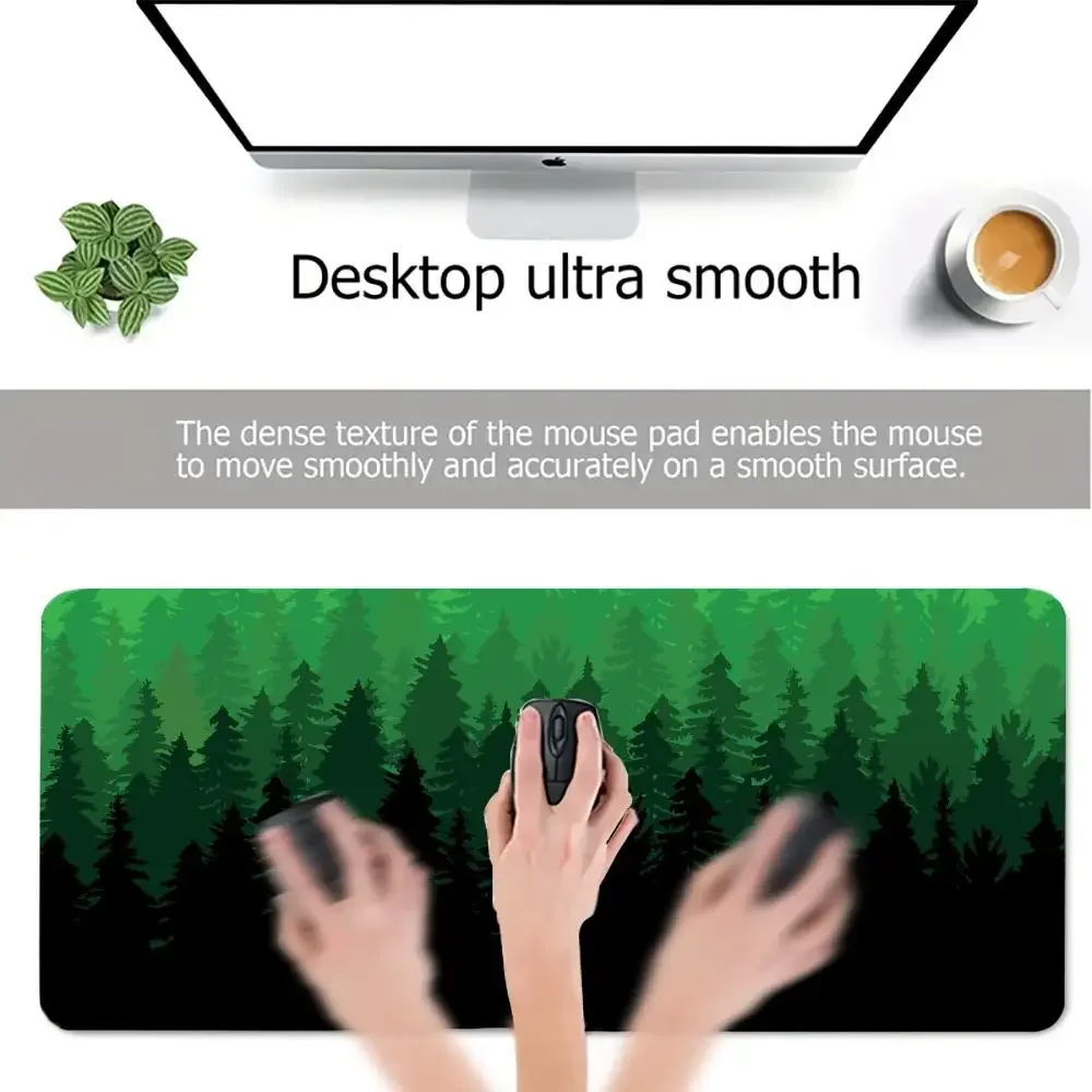 لوحة ماوس بتصميم توضيحي للغابات الفنية الرقمية، حصيرة مكتبية، حصيرة ألعاب، ملحقات الكمبيوتر، لوحة مفاتيح مطاطية مضادة للانزلاق، لوحة ماوس توسيع