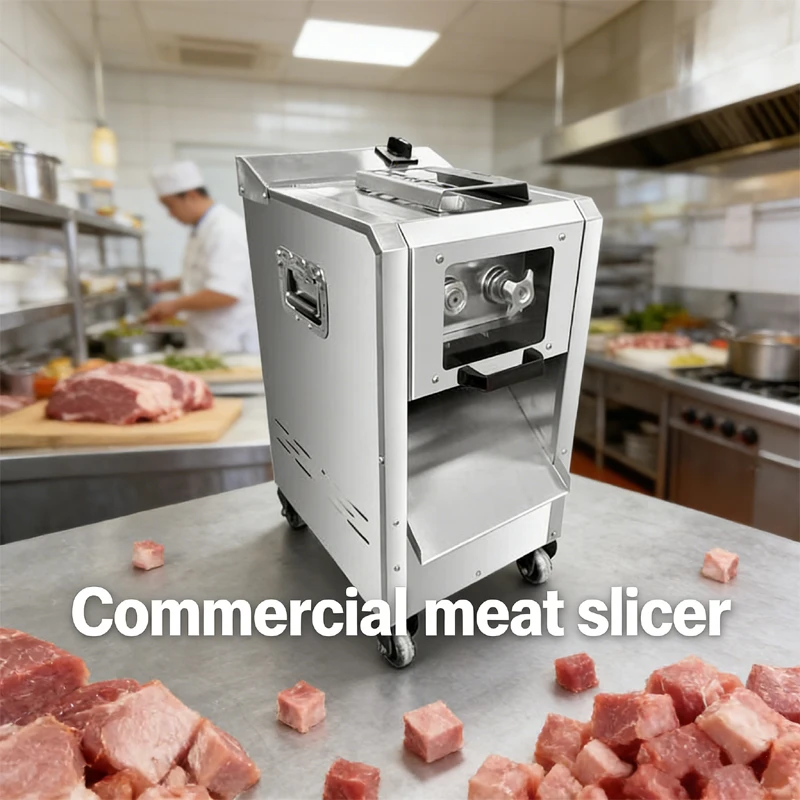 2200W Vertical Electric Stainless Steel Fresh Meat Processing Machine For Commercial Restaurant Canteen Meat Slicer