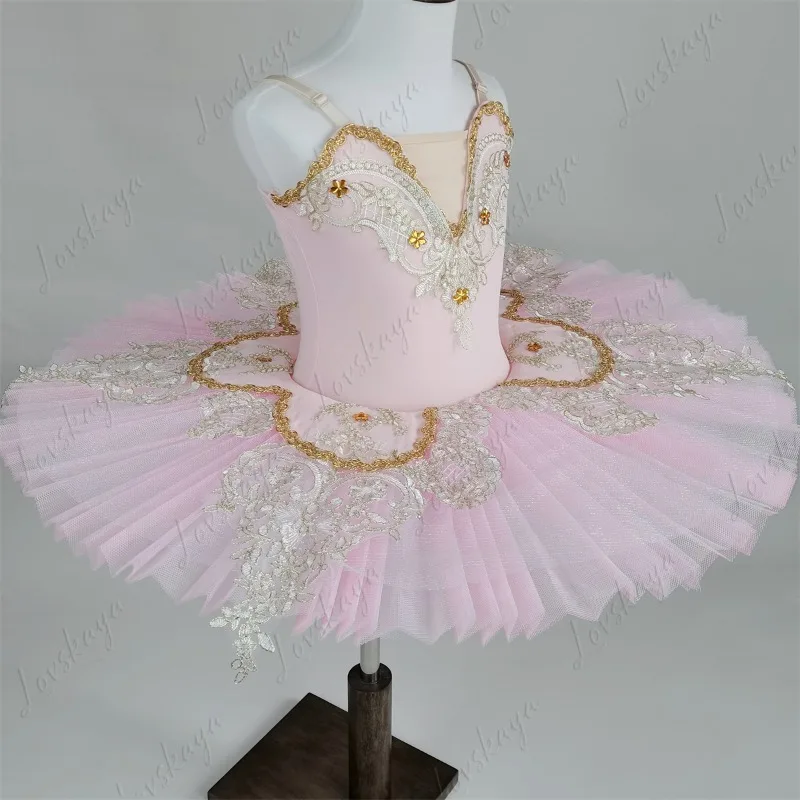 Strój do baletu dla dzieci - Sukienka TUTU bez ramiączek z bufkami dla dziewczynek - Strój na występ Łabędzie Jezioro