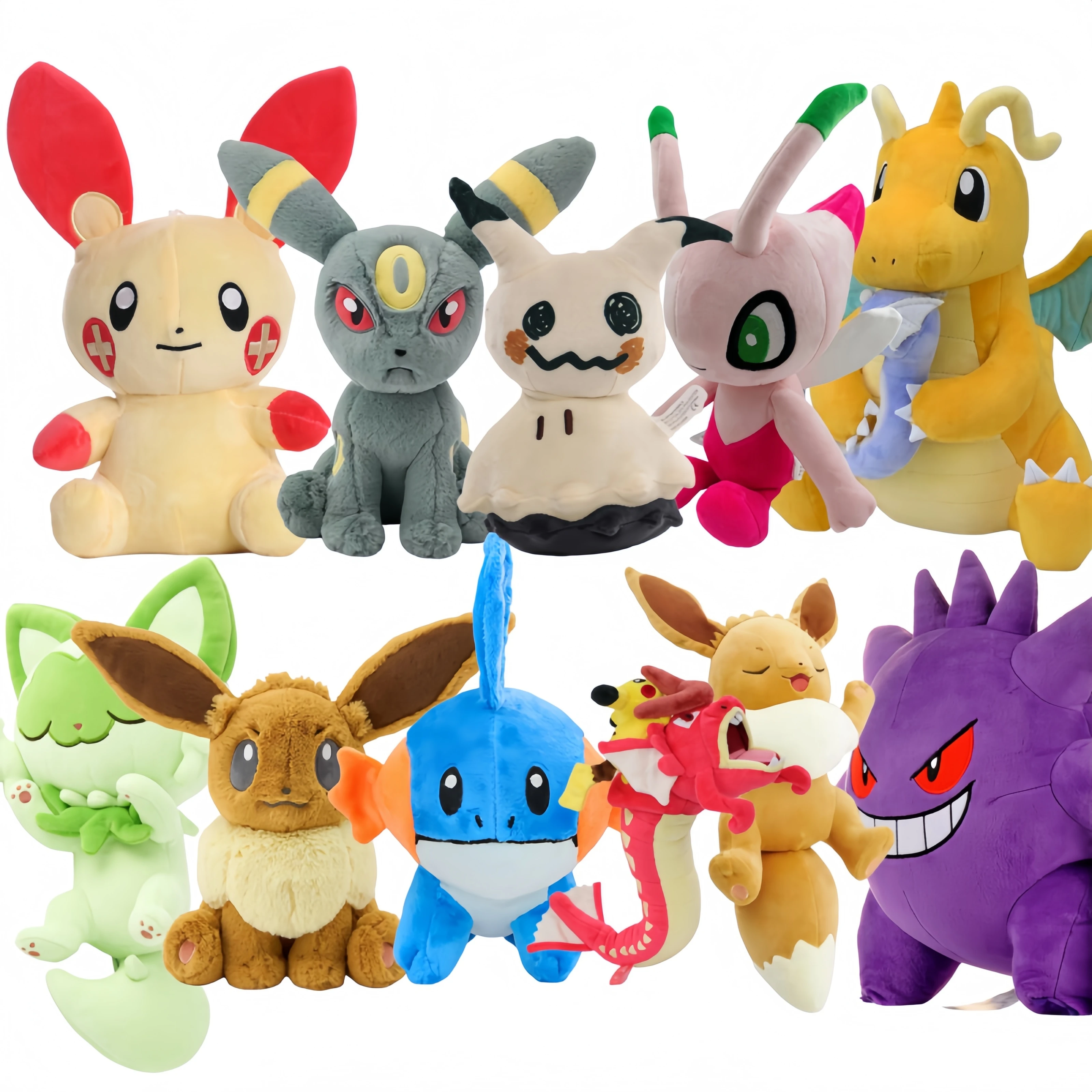 Pokemon Plusle Minun Peluche Mimikyu Gyarados Eevee Sprigatito Mudkip Plush Toys Squirtle Bulbasaur Charmander Stuffed Doll Gift