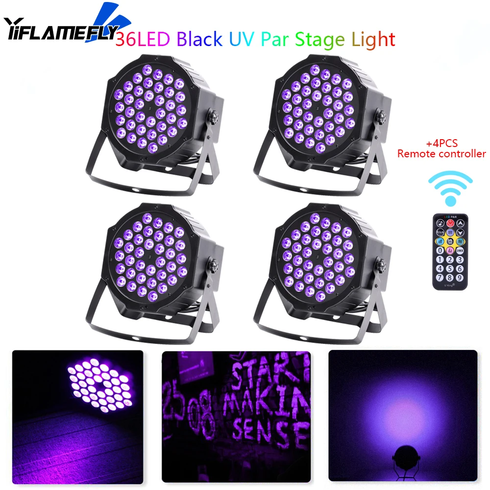 Yiflamefly LED Par Spotlight 36 LED Light RGB DMX512 With Remote Control For Disco Stage DJ Party Show Bar Halloween Christma