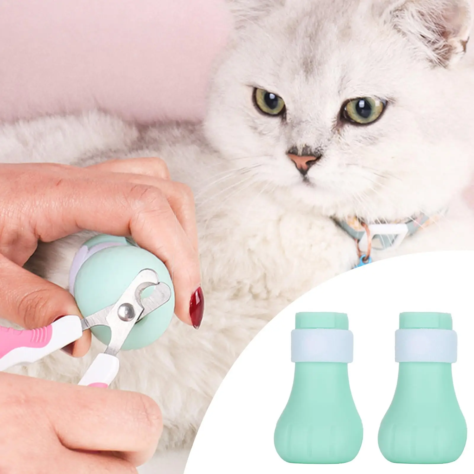 4Pcs/set Adjustable Anti-scratch Cat Foot Shoes for Grooming Bath Washing Claw Paw Cover Protector Pet Grooming Tools