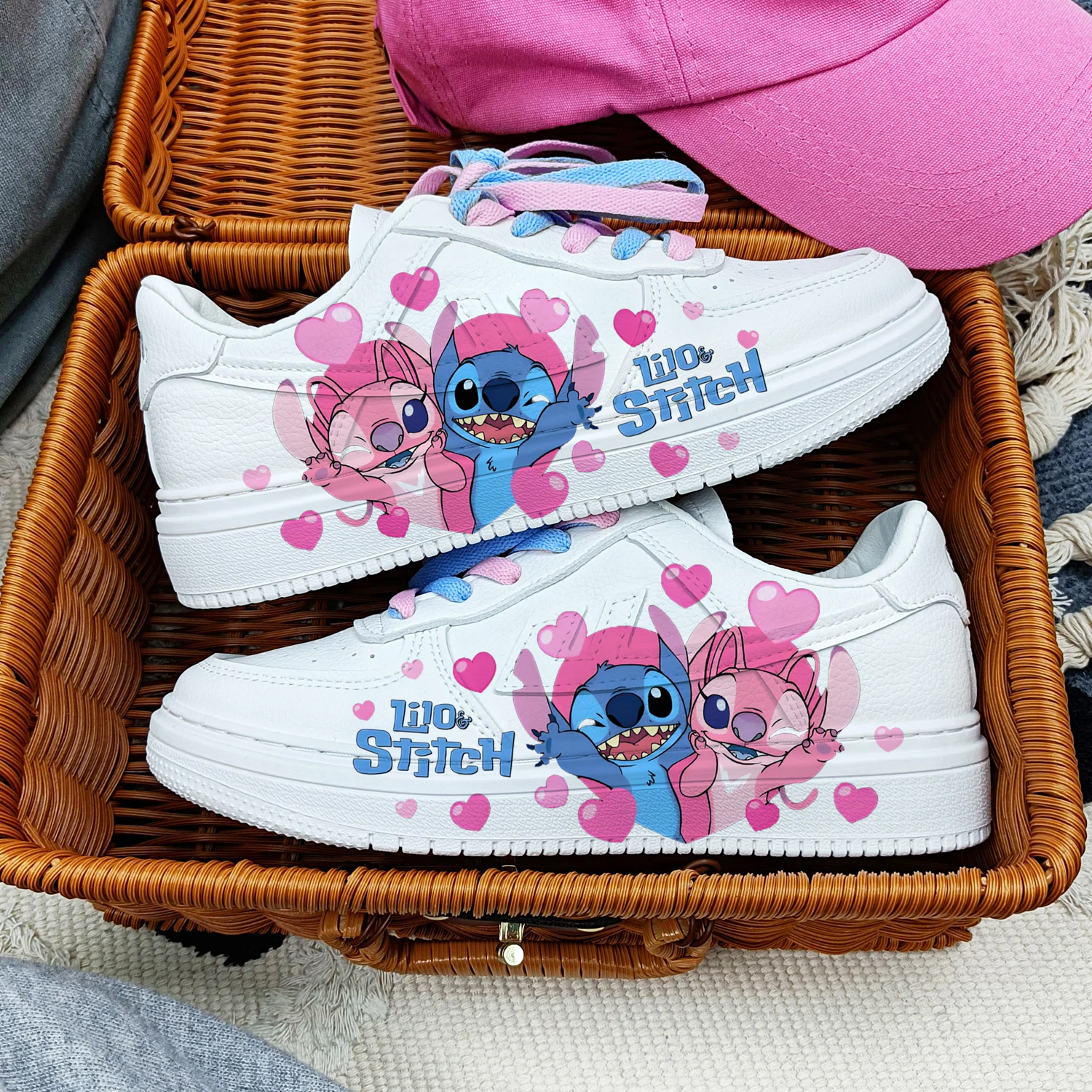Disney mujeres Stitch Minnie Mouse princesa lindo zapatos casuales antideslizantes zapatos deportivos de fondo suave para regalo de mujer