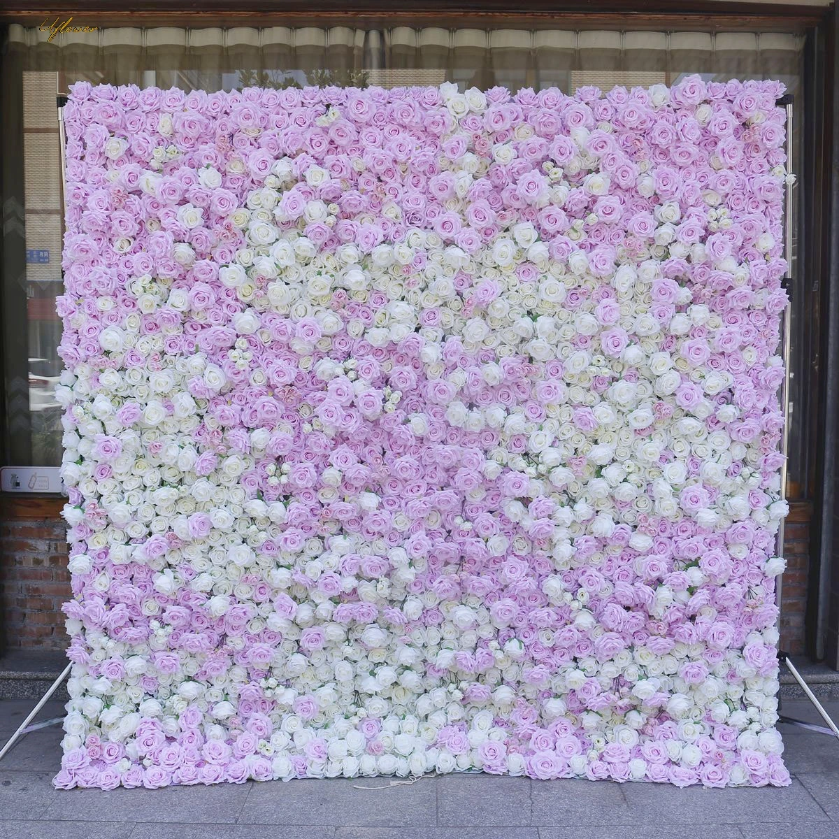 Uflower Wedding Pink White Rose 5D Artificial Flower Wall Flower Arch Backdrop Floral Event Party Prop Flower Floral Arrangement