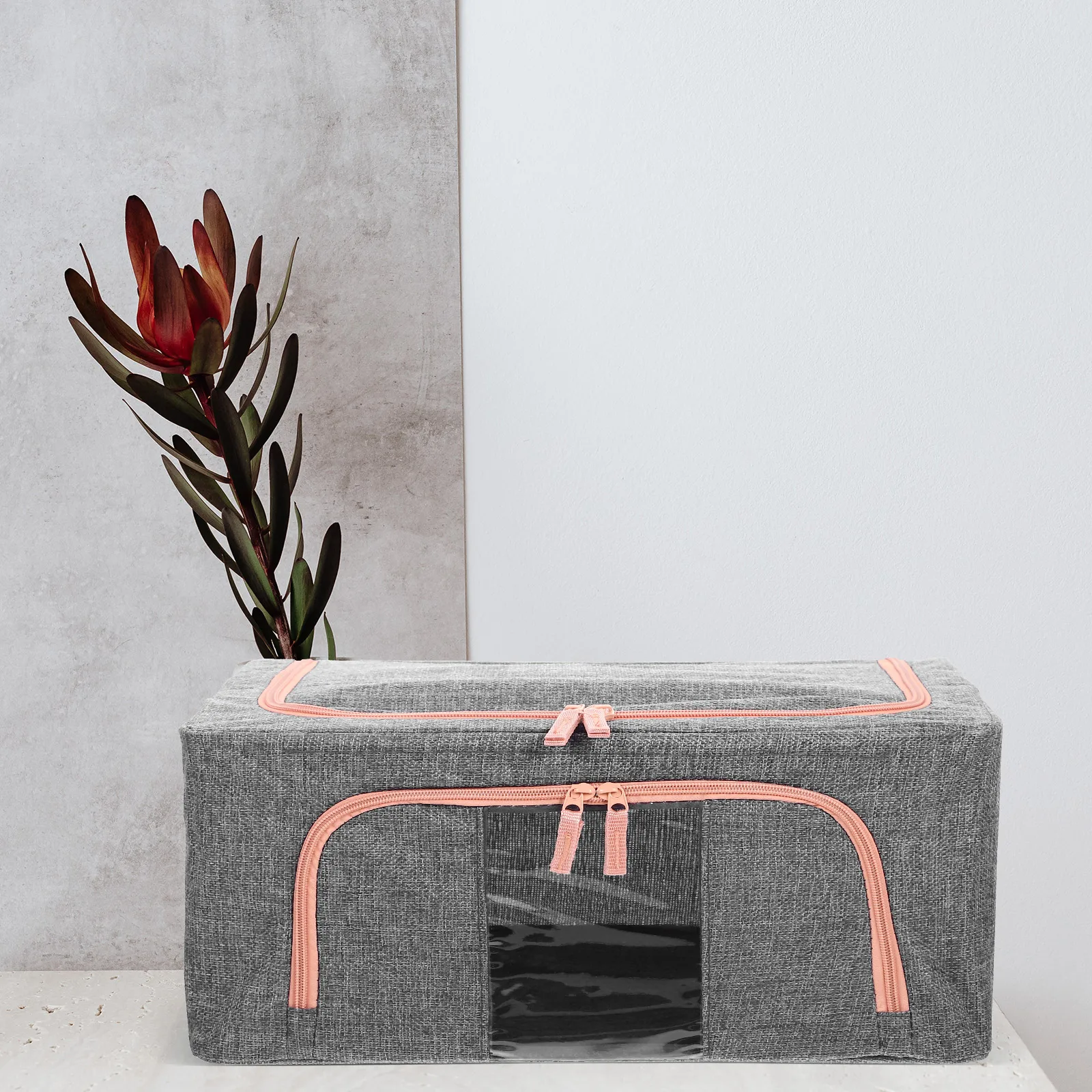 

Collapsible Storage Box Cotton Linen Net Wardrobe Boxes Lid Zipper H Dorm Nursery Laundry Bathroom Balcony Clothes Bedding