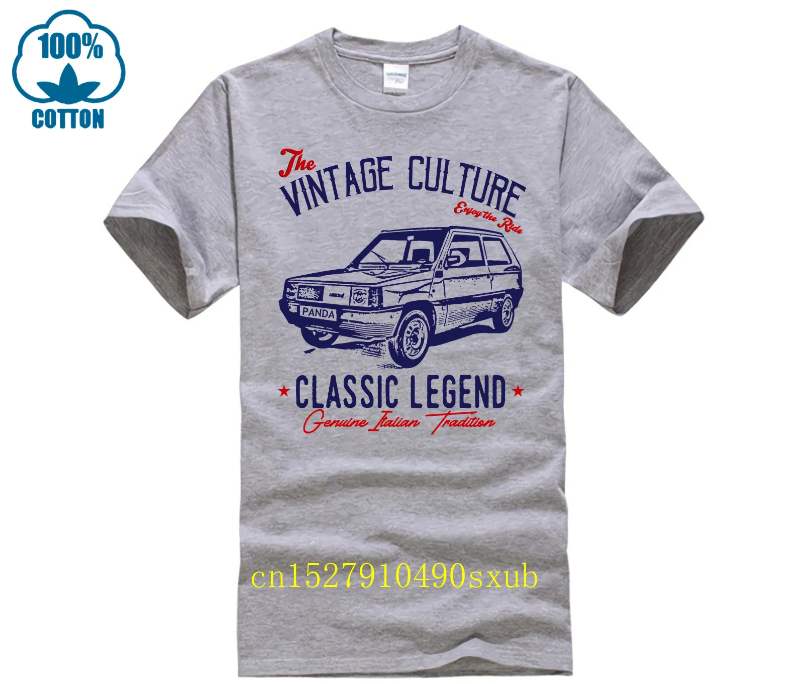VINTAGE ITALIAN CAR FIAT PANDA NEW COTTON T SHIRT