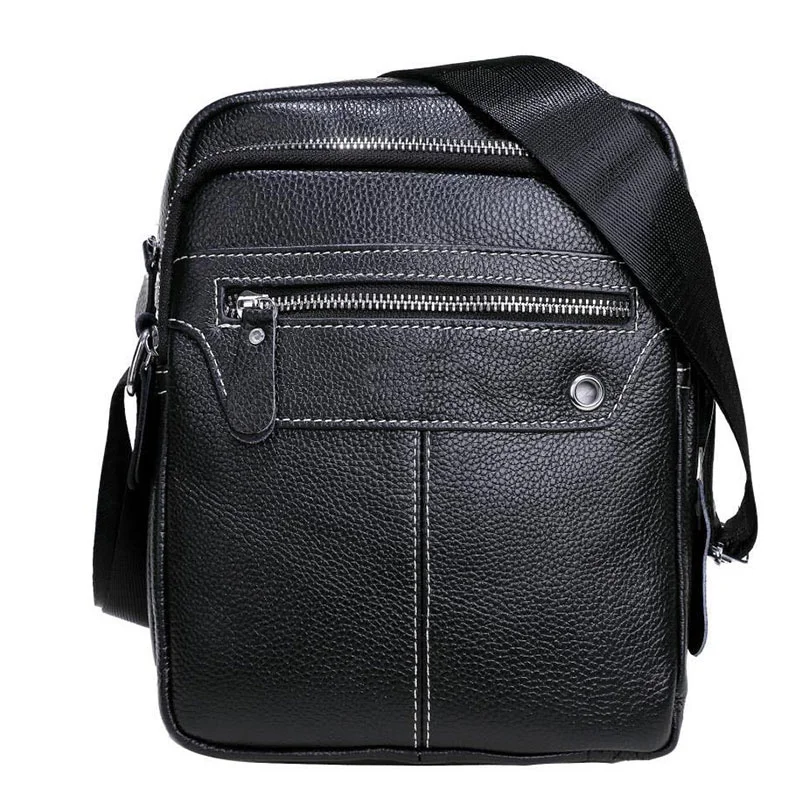 

Small Genuine Leather Messenger Bag for Men Shoulder Male Black Travel Music Phone Crossbody Fashion Handbag