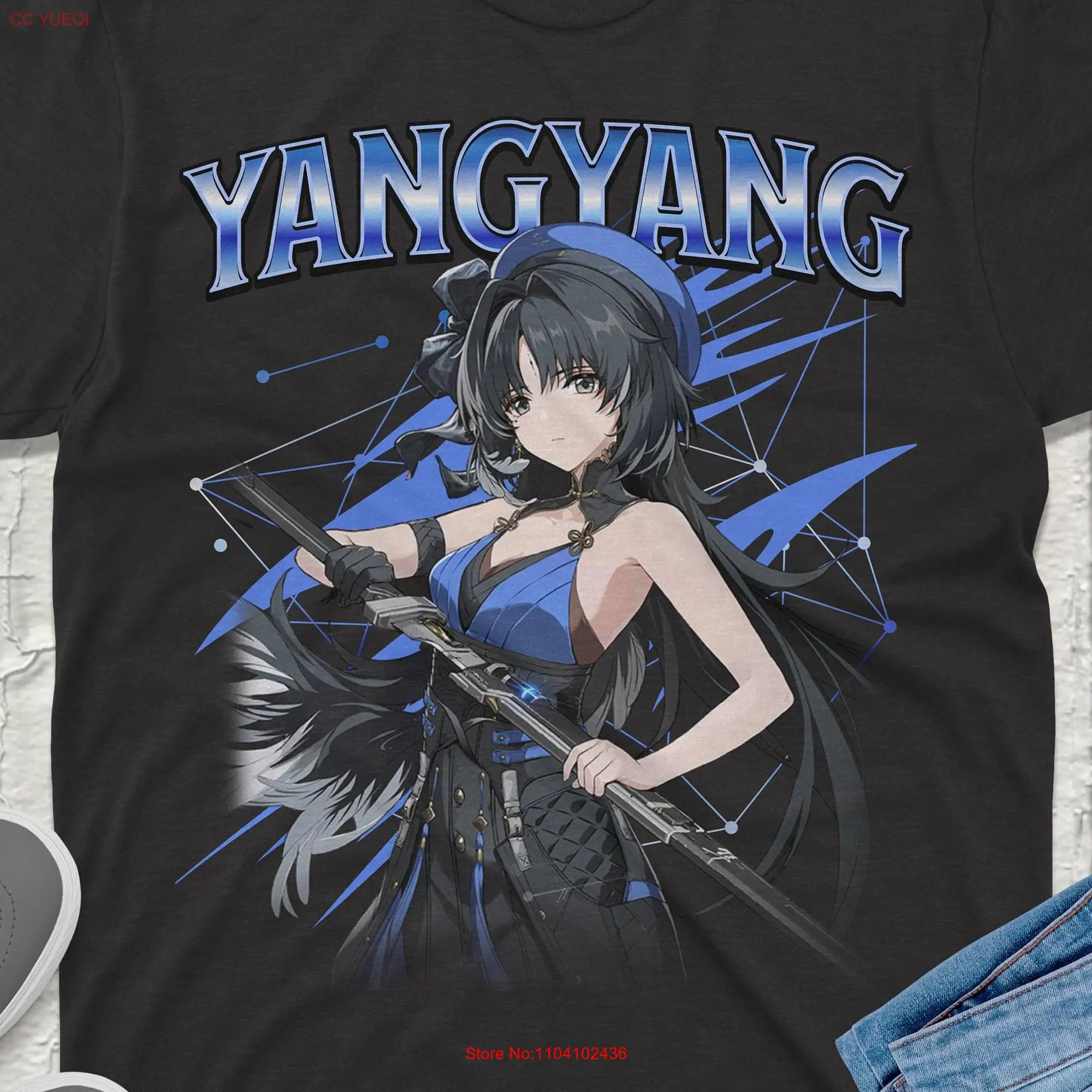 Yangyang Wuthering Waves T Shirt Vintage Streetwear Unique Artistic Design Featuring Your Favorite Characters Perfect for