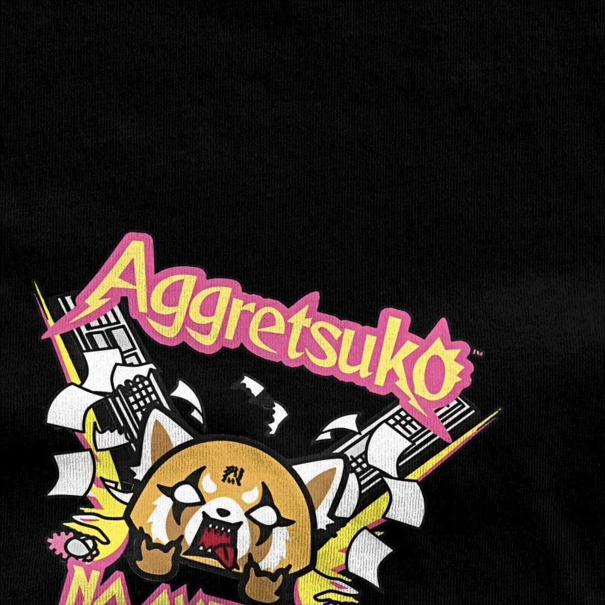 Men's T-Shirt Aggretsuko No Overtime T Shirts Hip Hop Beach Tees Y2K Retro Print Cotton Clothing Plus Size 5XL