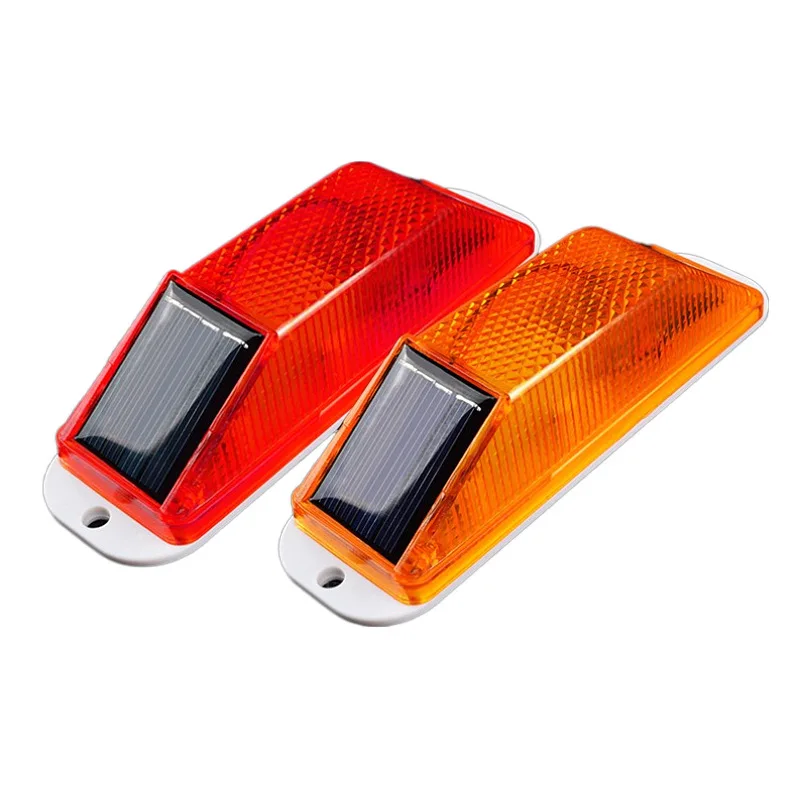 Solar Powered Rechargeable Warning LED Flash Night Traffic Light Traffic Safety Caution Light Auto Accessories