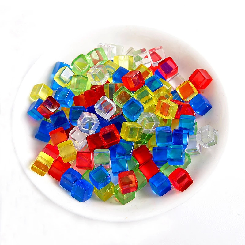 200/100PCS Acrylic Dice Blank Clear 10MM Centimeter Cubes For Kids Math Education Classroom Teaching Supplies Board Game Props