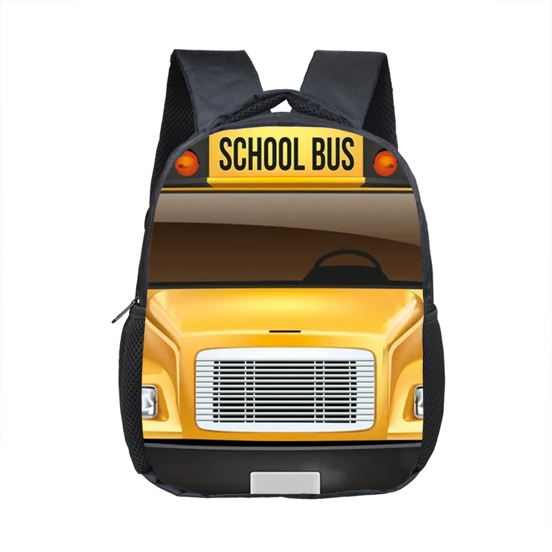 Cartoon Police Car Fire Engine Excavator Print Backpack Children Truck Kindergarten Bags Toddler Diaper Book Bag Schoolbags