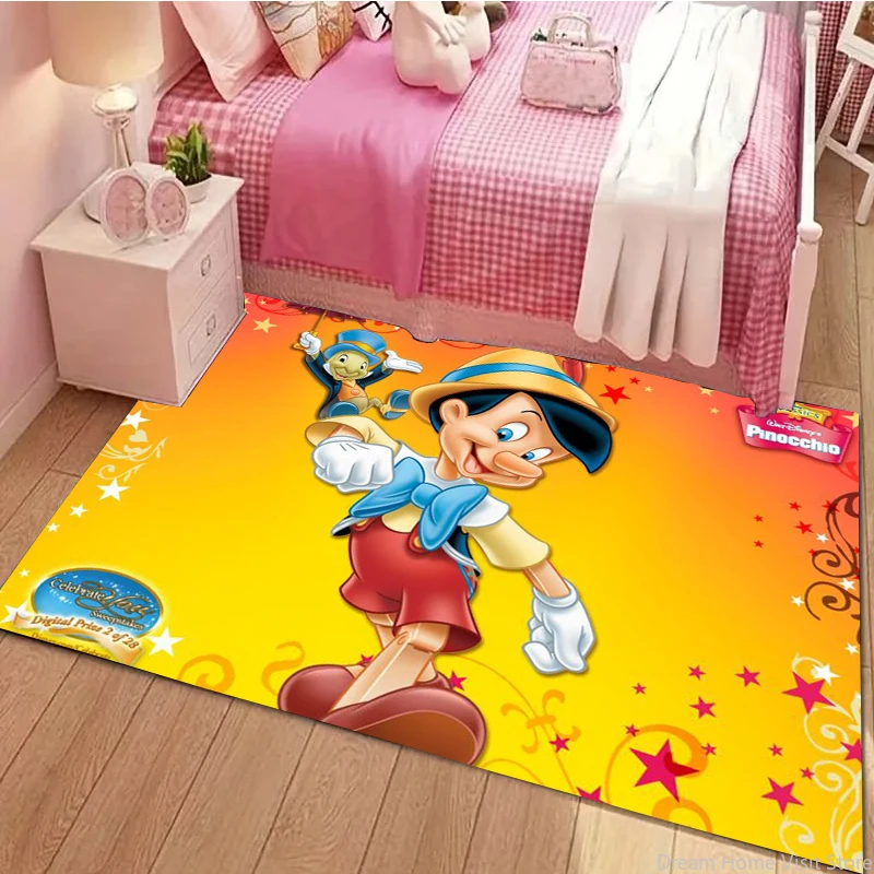 17 Sizes MINISO Disney Cartoon 3D Pinocchio Area Rug Carpets For Home Living Room Children's Bedroom Sofa Doormat Kitchen Mat s