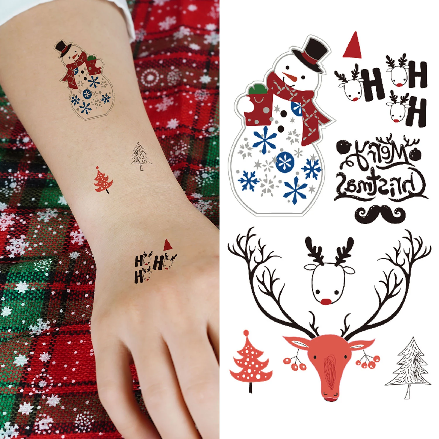 40Sheets Christmas Temporary Tattoo Stickers, Cartoon Christmas Style Series(250 Patterns),Party Makeup Waterproof Tattoo