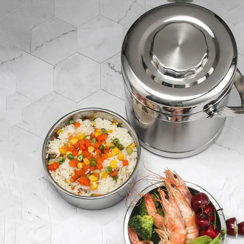 

1.3/1.9L Thermos Lunch Box Stainless Steel Leakproof Insulated LunchBox with Handle Large Capacity Food Storage Containers