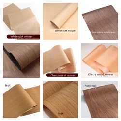 58x250cm T0.2mm Veneers For Wooden Doors Wood Veneer White Oak Black Walnut Cherry Teak Furniture Veneer