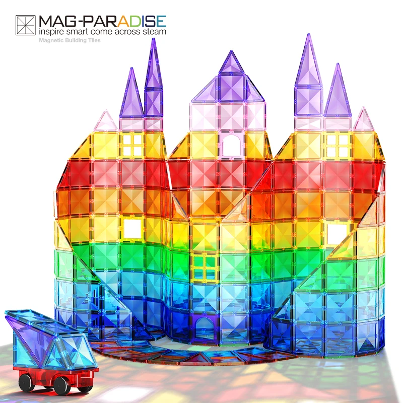 Magnetic Building Blocks Construction Strong Magnet Tiles Children Montessori Educational Toys for Kids Christmas Gift