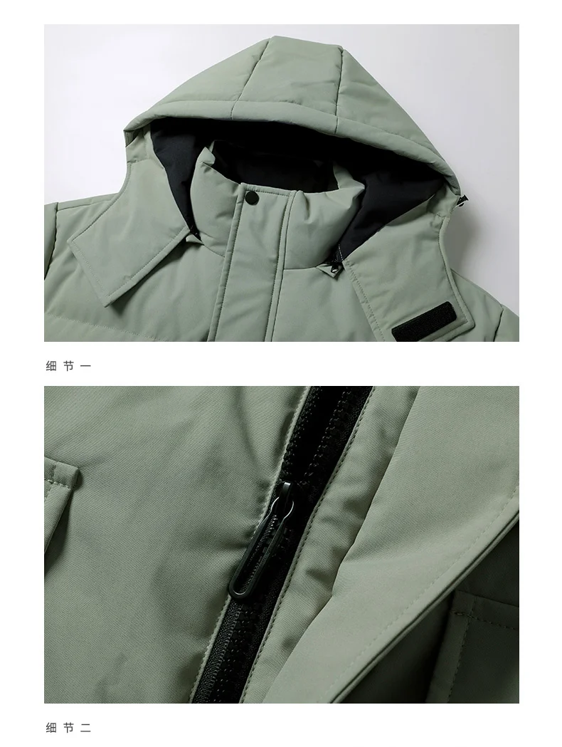 2024 Men's Winter Jacket Trendy Street Thickened Warm Removable Hooded Parkas Women's Casual Snow Windproof Cotton Padded Coat