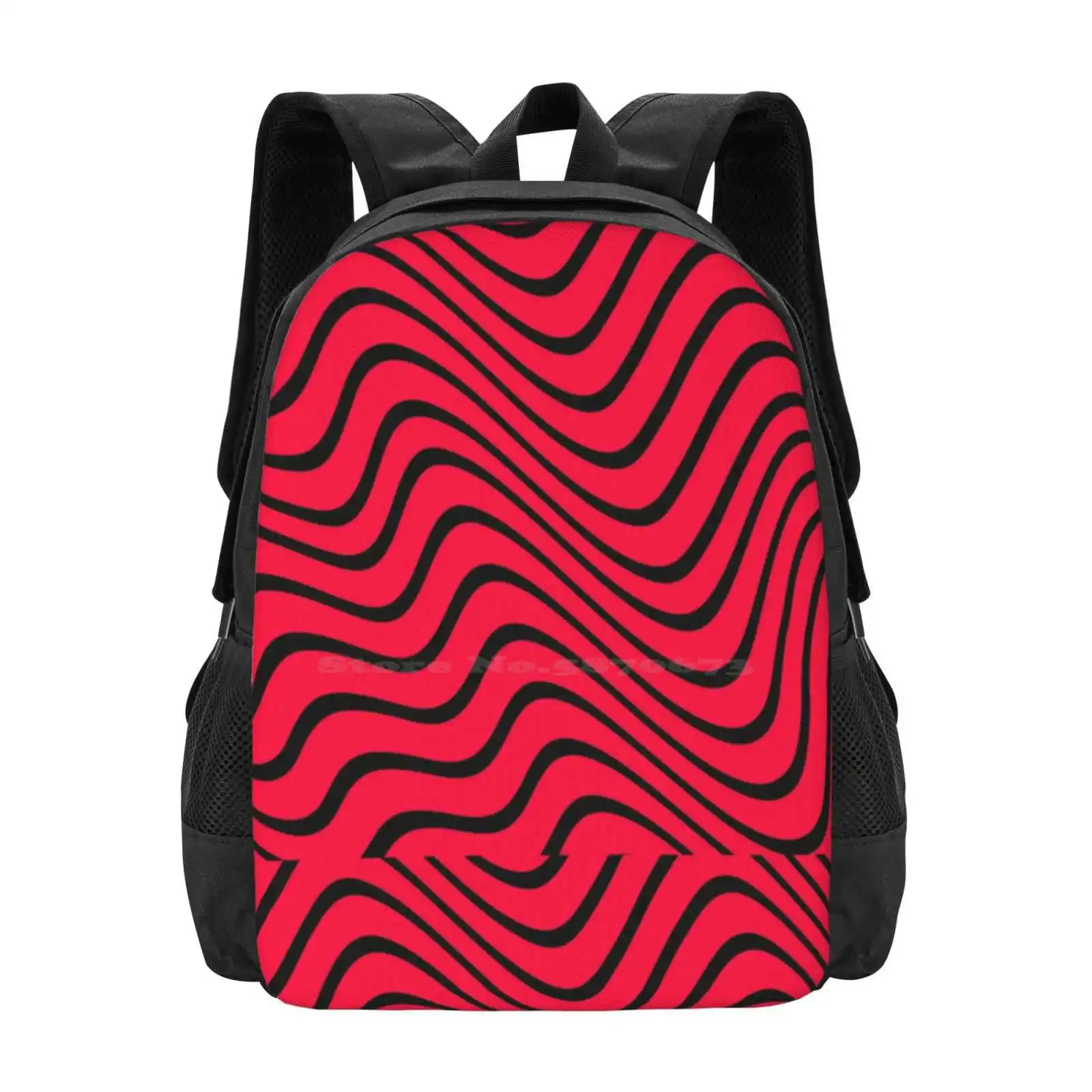 

Pewdiepie Red N Black Waves Hot Sale Schoolbag Backpack Fashion Bags Pewds Template Lwai Psychodelic Marzia Markplier Reddit